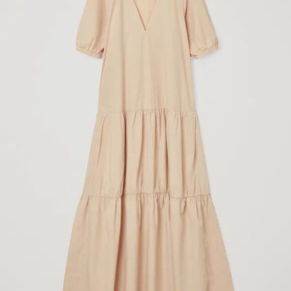 COS Organic Cotton Tiered Maxi Dress Sz 8 - Picture 4 of 8